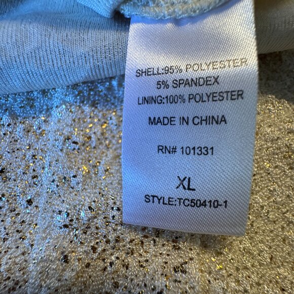 Charlotte Rouse Peplum Top XL Gold Sparkle Sleeveless Glam Coquette Going Out - Picture 5 of 9